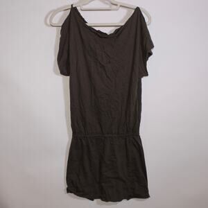 Y2K Wednesday's Brown Mini Dress With A Side Tie And Cut Shoulders